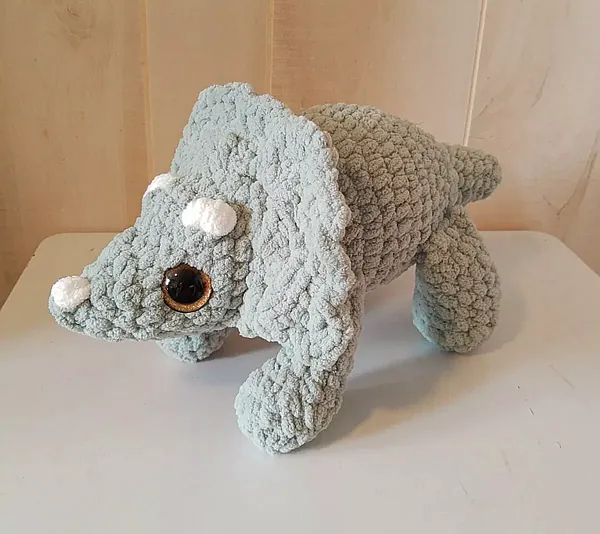 Crochet Green Triceratops